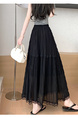 Real Shot 2025 Summer Black Lace Skirt - Women's High Waist Dropping A-Line Umbrella Skirt