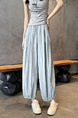 Real Shot Light Blue Ice Silk Quick-Drying Loose Soft Pants - Women's Cropped Pants Summer Thin Type Sunscreen Cool Pants Lazy Small Bloomers