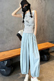 Real Shot Light Blue Ice Silk Quick-Drying Loose Soft Pants - Women's Cropped Pants Summer Thin Type Sunscreen Cool Pants Lazy Small Bloomers