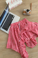 2025 Women's Summer Irregular Skirt New Style A-line Skirt Slim Temperament Age-Reducing All-Match Retro Plaid Short Skirt - Red