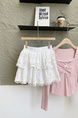 White Ruffled Lace Hook Flower Skirt for Women New Style Age-Reducing High Waist Ballet Puffy Cake Skirt A-line Short Skirt