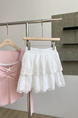 White Ruffled Lace Hook Flower Skirt for Women New Style Age-Reducing High Waist Ballet Puffy Cake Skirt A-line Short Skirt