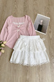 White Ruffled Lace Hook Flower Skirt for Women New Style Age-Reducing High Waist Ballet Puffy Cake Skirt A-line Short Skirt