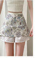 Real Shot of the Summer High Waist Skirt in Stock - Light Beige with Floral Print, Beautiful Temperament, High-End Fashion, Versatile, Slim, Small Fragrance Style