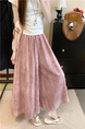 Plus Size Hot Sale Quality Tie-Dyed Ice Silk Culottes in Soft Pink - Women's Summer Thin Loose Wide Leg Pants Drape Casual Wide-Leg Skort