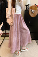 Plus Size Hot Sale Quality Tie-Dyed Ice Silk Culottes in Soft Pink - Women's Summer Thin Loose Wide Leg Pants Drape Casual Wide-Leg Skort