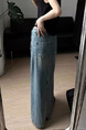 In Stock Plus Size Spring New Slimming Retro Raw Edge Light Blue Denim Skirt - Women's High Waist Loose A-Line Dress