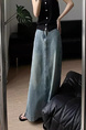 In Stock Plus Size Spring New Slimming Retro Raw Edge Light Blue Denim Skirt - Women's High Waist Loose A-Line Dress