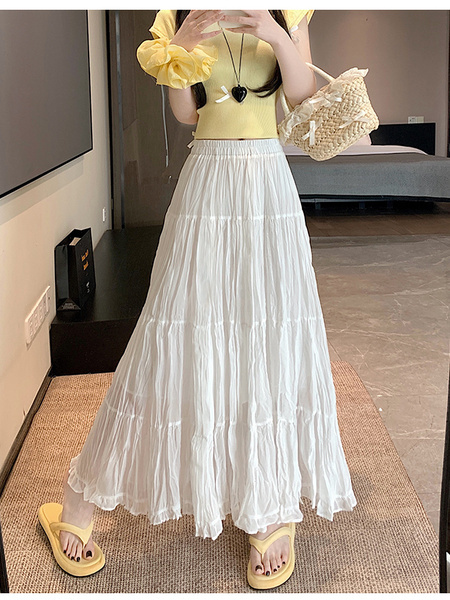 Elegant White Chiffon Skirt – Perfect for Summer Style