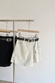 Cream Distressed High Waist Irregular Jeans Skirt – Stylish Summer Look