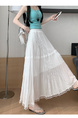 White Lace Half-Length Pleated Skirt – Women's Summer Elegance