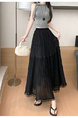 Black Lace Half-Length Pleated Skirt – Women's Summer Elegance