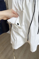 White Summer New American Style High Waist Workwear Short Skirt with Drawstring