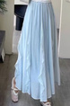 Light Blue Casual Half-Length Skirt with Ruffles