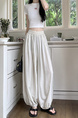 Real Shot of Summer Design High Waist Nine Points Cool Pants Slim All-Match Leggings in Creamy White