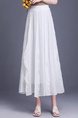 White Ruffle Skirt - Women's Summer High Waist Slimming Cover Cross Lace Big Swing Skirt