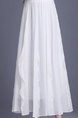 White Ruffle Skirt - Women's Summer High Waist Slimming Cover Cross Lace Big Swing Skirt