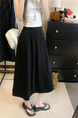 Large Size Spot Skirt Spring and Summer Korean Version Ins High Waist Slim Medium and Long Drape Pleated in Black