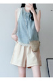 Khaki Cargo Shorts Women's Summer Thin New High Waist Casual Wide Leg Small Sports Shorts in Cream