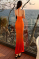 Orange In Stock Real Shot Raccoon Same Style Halter Backless Gradient Dress Female