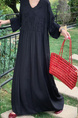 Black Real Shot Spot 2025 New Loose Thin Over the Knee Long Dress