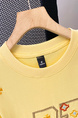 Yellow Real Shot 32 Double Yarn Cotton Short-Sleeved T-shirt Summer 2025 New Mid-Length Shoulder Embroidery Round Neck Top Women's Clothing