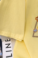 Yellow Real Shot 32 Double Yarn Cotton Short-Sleeved T-shirt Summer 2025 New Mid-Length Shoulder Embroidery Round Neck Top Women's Clothing