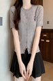 Gray Real Shot Wholesale Price 2025 Summer New Casual Versatile Simple Chest Embroidered Cardigan Wool Knitted Top