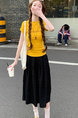 Real Shot Thread 210G Short-Sleeved T-shirt Women's Summer 2025 New Short Slim Fit Rhinestone Round Neck Korean Style Top - Yellow