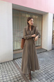 Super Fairy Elegant Long Dress with Belt - Light Blue