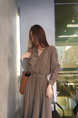 Super Fairy Elegant Long Dress with Belt - Light Blue
