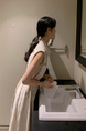 Korean Chic Simple Temperament Belted Shirt Collar Sleeveless Dress Long Skirt for Women with Pockets on Both Sides - Beige