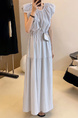 High-Grade Temperament Puff Sleeve Dress Female 2025 Summer New Korean Style Fashion High Waist Small Size A-Line Skirt - Light Blue