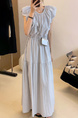 High-Grade Temperament Puff Sleeve Dress Female 2025 Summer New Korean Style Fashion High Waist Small Size A-Line Skirt - Light Blue