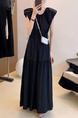 High-Grade Temperament Puff Sleeve Dress Female 2025 Summer New Korean Style Fashion High Waist Small Size A-Line Skirt - Black