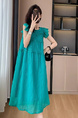 Original Fabric! Teal Flying Sleeve Sling Dress Female Spring and Summer Dopamine Sanya Seaside Vacation Beach