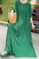 In Stock Real Shot Retro Artistic Loose Plus Size Overknee Long Dress in Emerald Green