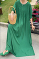 In Stock Real Shot Retro Artistic Loose Plus Size Overknee Long Dress in Emerald Green