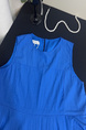 Canned Shiduo 'Oxygen Ramble' Blue Round Neck Sleeveless Adjustable Drawstring Vest Dress Bud Skirt - Bright Blue
