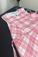 Canned Shiduo 'Oxygen Ramble' Red and White Checked Round Neck Sleeveless Adjustable Drawstring Vest Dress Bud Skirt