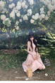 Bigking Daikin Nice Holiday Pink Sling Dress Women's Summer V-neck Tight Waist Fishbone Dress in Light Pink