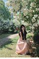 Bigking Daikin Nice Holiday Pink Sling Dress Women's Summer V-neck Tight Waist Fishbone Dress in Light Pink
