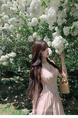 Bigking Daikin Nice Holiday Pink Sling Dress Women's Summer V-neck Tight Waist Fishbone Dress in Light Pink