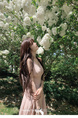 Bigking Daikin Nice Holiday Pink Sling Dress Women's Summer V-neck Tight Waist Fishbone Dress in Light Pink