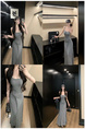 2025 Summer New Twist Design Sense Inspirational Design Slimming Knitted Sling Dress Women's Chest Pad Slimming Dress in Gray