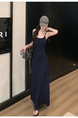 2025 Summer New Twist Design Sense Inspirational Design Slimming Knitted Sling Dress Women's Chest Pad Slimming Dress in Navy Blue