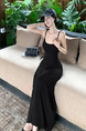 2025 Summer New Twist Design Sense Inspirational Design Slimming Knitted Sling Dress Women's Chest Pad Slimming Dress in Black