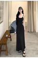2025 Summer New Twist Design Sense Inspirational Design Slimming Knitted Sling Dress Women's Chest Pad Slimming Dress in Black