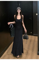 2025 Summer New Twist Design Sense Inspirational Design Slimming Knitted Sling Dress Women's Chest Pad Slimming Dress in Black