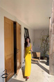High Quality and Quality! French Style Bright Yellow Knitted Sleeveless Vest Camisole Dress Summer Temperament Waist-Controlled Sheath Dress